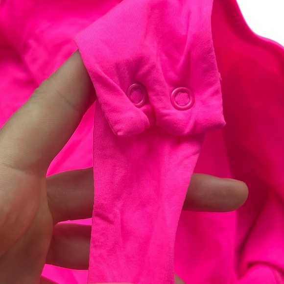Skims Fits Everybody High Neck Bodysuit Size L in Neon Pink. - Picture 7 of 7